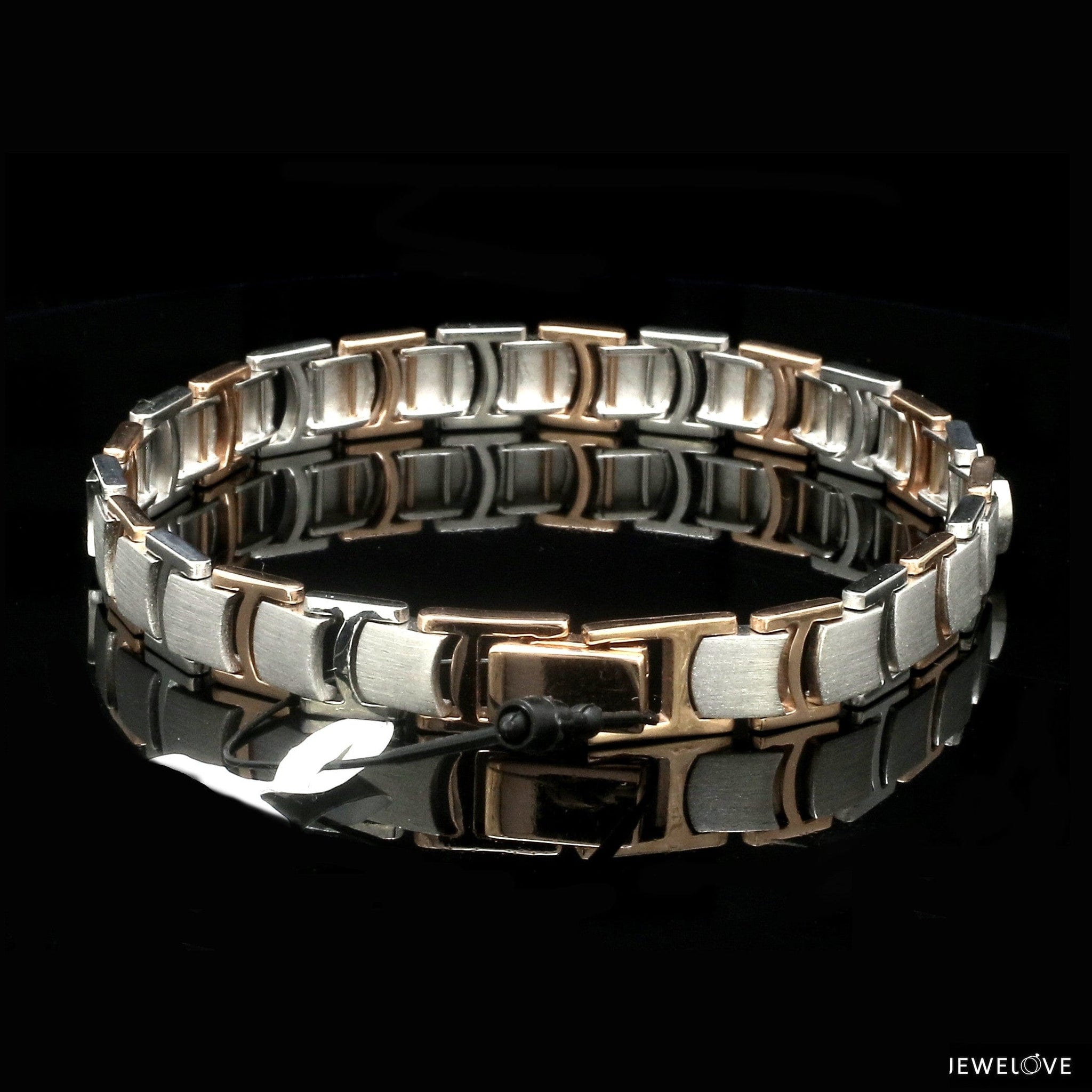 Men of Platinum Platinum Rose Gold Bracelet with Matte Finish