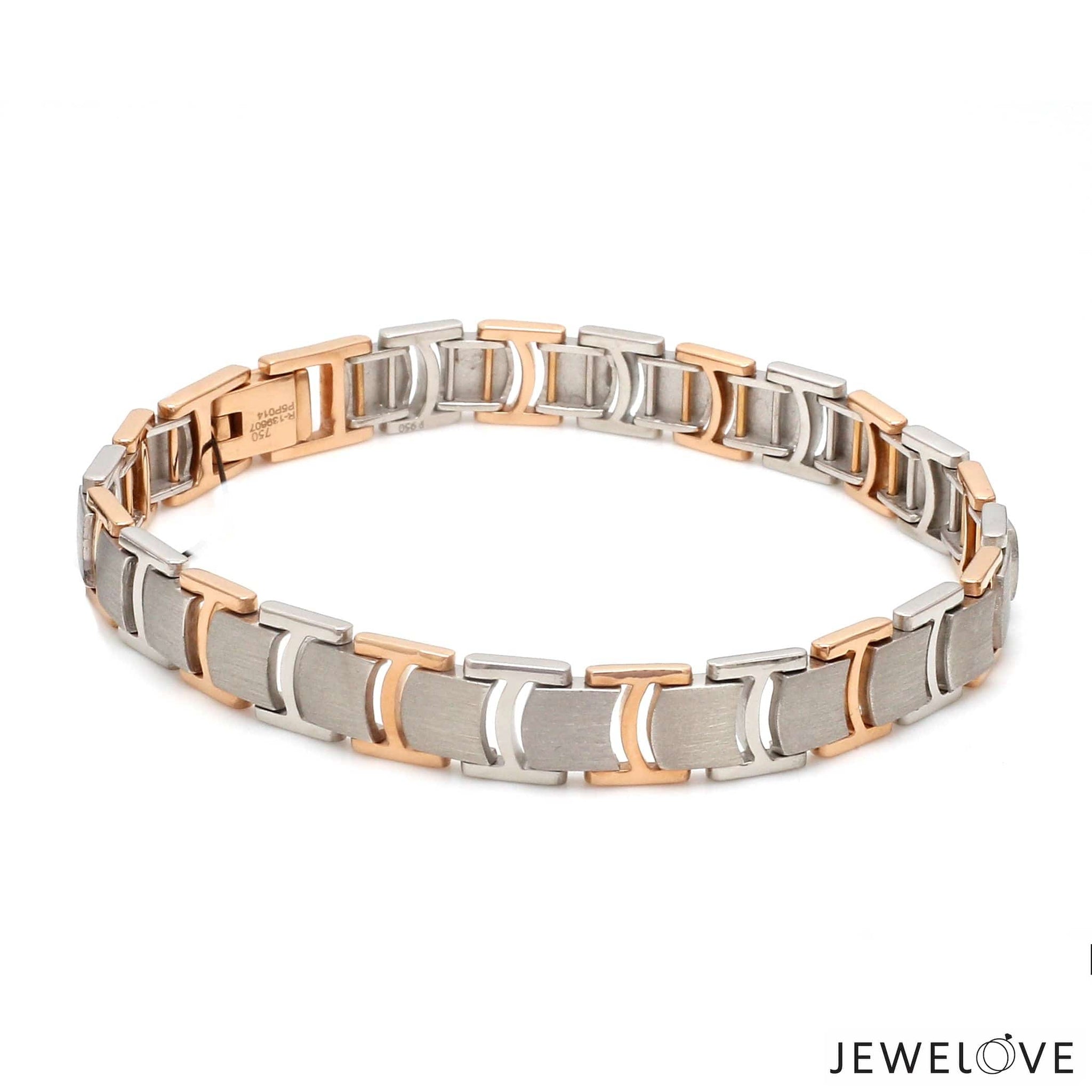 Men of Platinum Platinum Rose Gold Bracelet with Matte Finish for Men JL PTB 1249