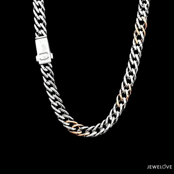 Jewelove™ Chains Men of Platinum | Rose Gold Fusion Chain for Men JL PT CH 1312
