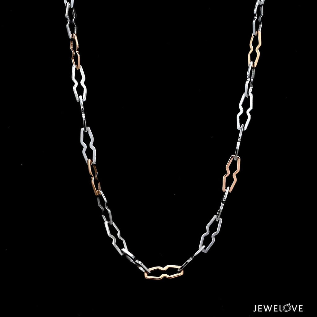 Jewelove™ Chains Men of Platinum | Rose Gold Links Chain for Men JL PT CH 1249-A