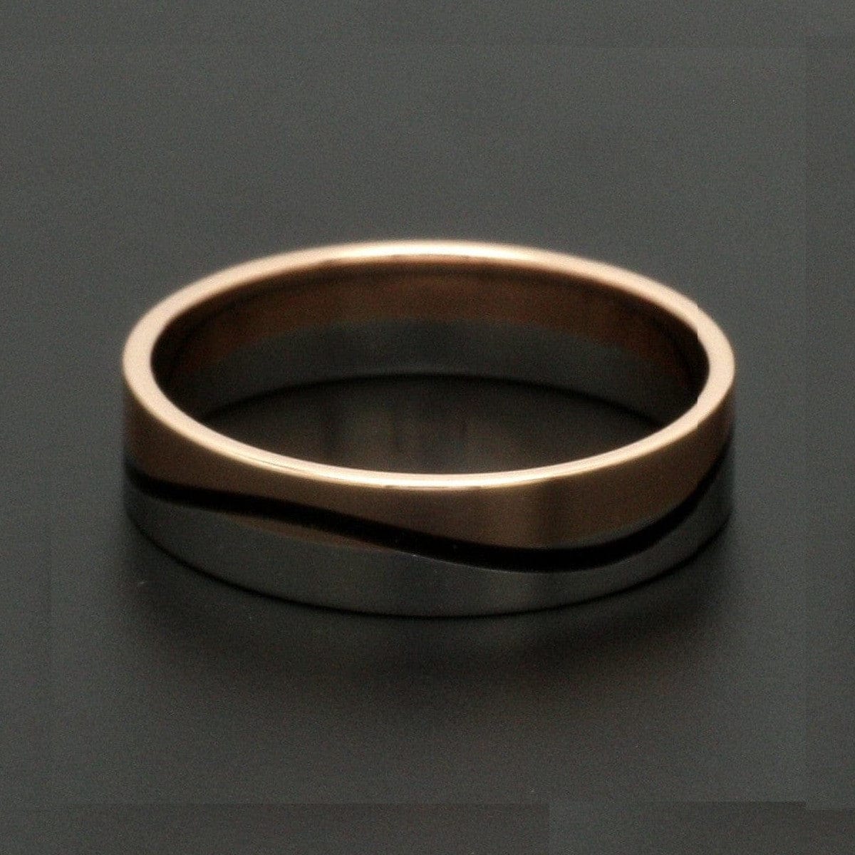 Jewelove™ Rings Men's Band only Men of Platinum | Rose Gold with Black Enamel Fusion Ring for Men JL PT 1082