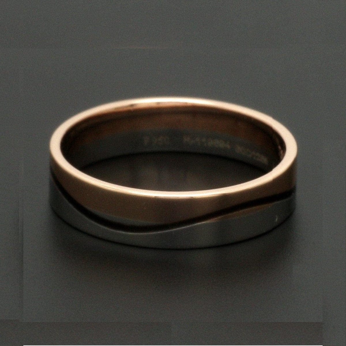 Jewelove™ Rings Men's Band only Men of Platinum | Rose Gold with Black Enamel Fusion Ring for Men JL PT 1082