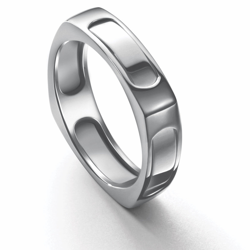 Jewelove™ Rings Men's Band only Men of Platinum | Square Profile Ring JL PT 688