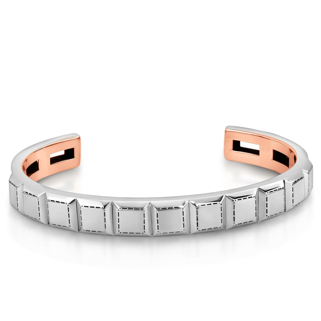 Jewelove™ Bangles & Bracelets Men of Platinum | Statement Platinum Cuboid Bracelet JL PTB 742