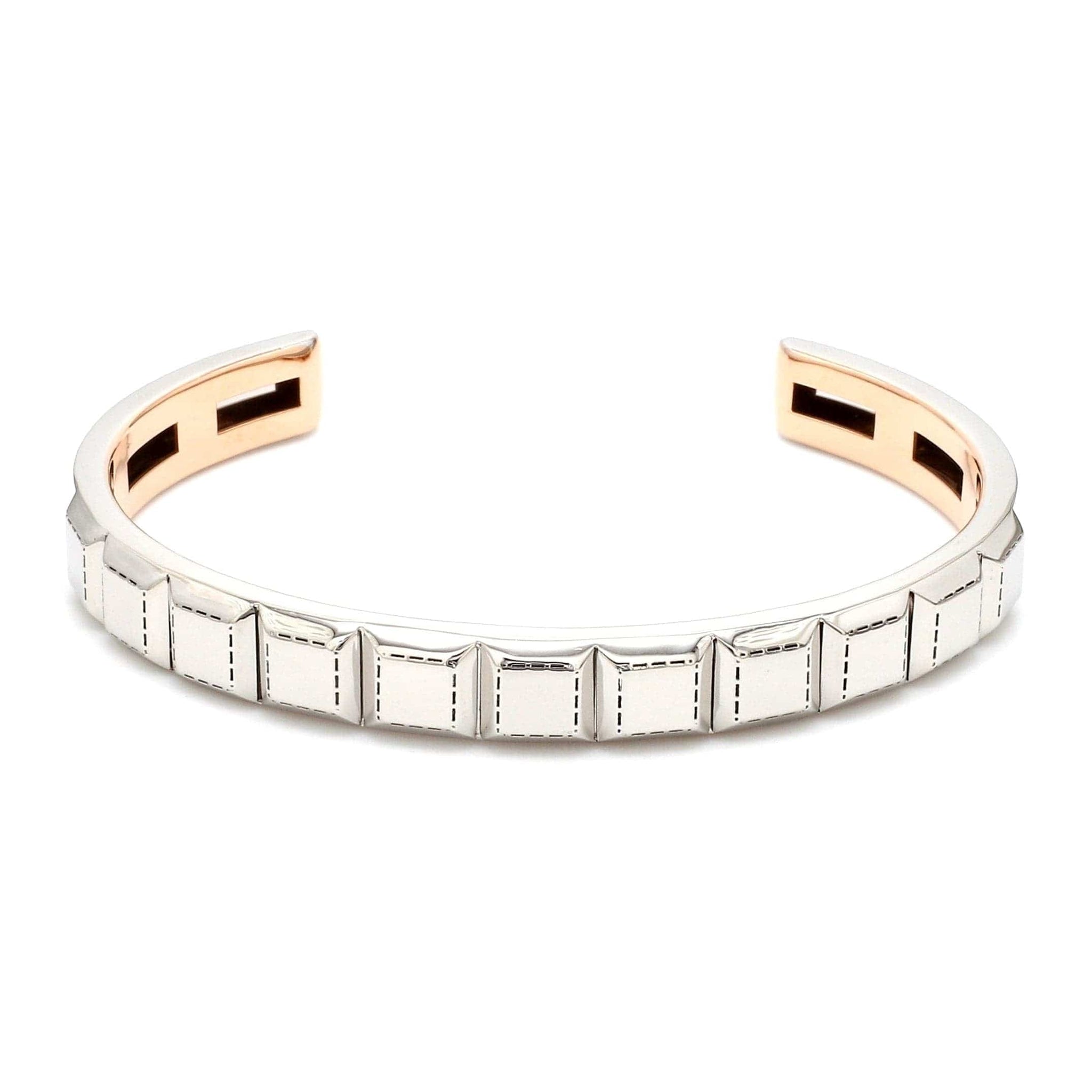 Jewelove™ Bangles & Bracelets Men of Platinum | Statement Platinum Cuboid Bracelet JL PTB 742