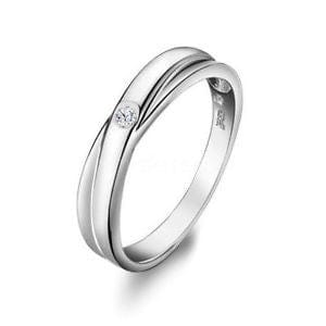 Jewelove™ Rings Men's Platinum Ring with Single Diamond JL PT 492-A