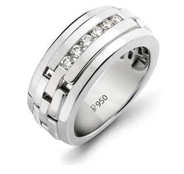Platinum Custom Brushed And Polished Men's Wedding Band #100582 - Seattle  Bellevue | Joseph Jewelry