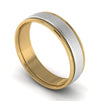 Perspective View of Milgrain Edge Platinum & Yellow Gold Couple Rings JL PT 636