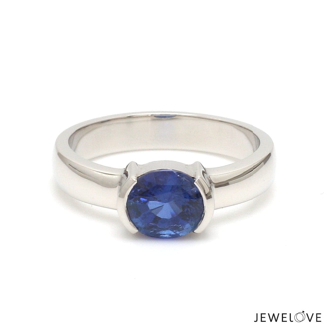 Natural Blue Sapphire Platinum Ring JL PT 1354