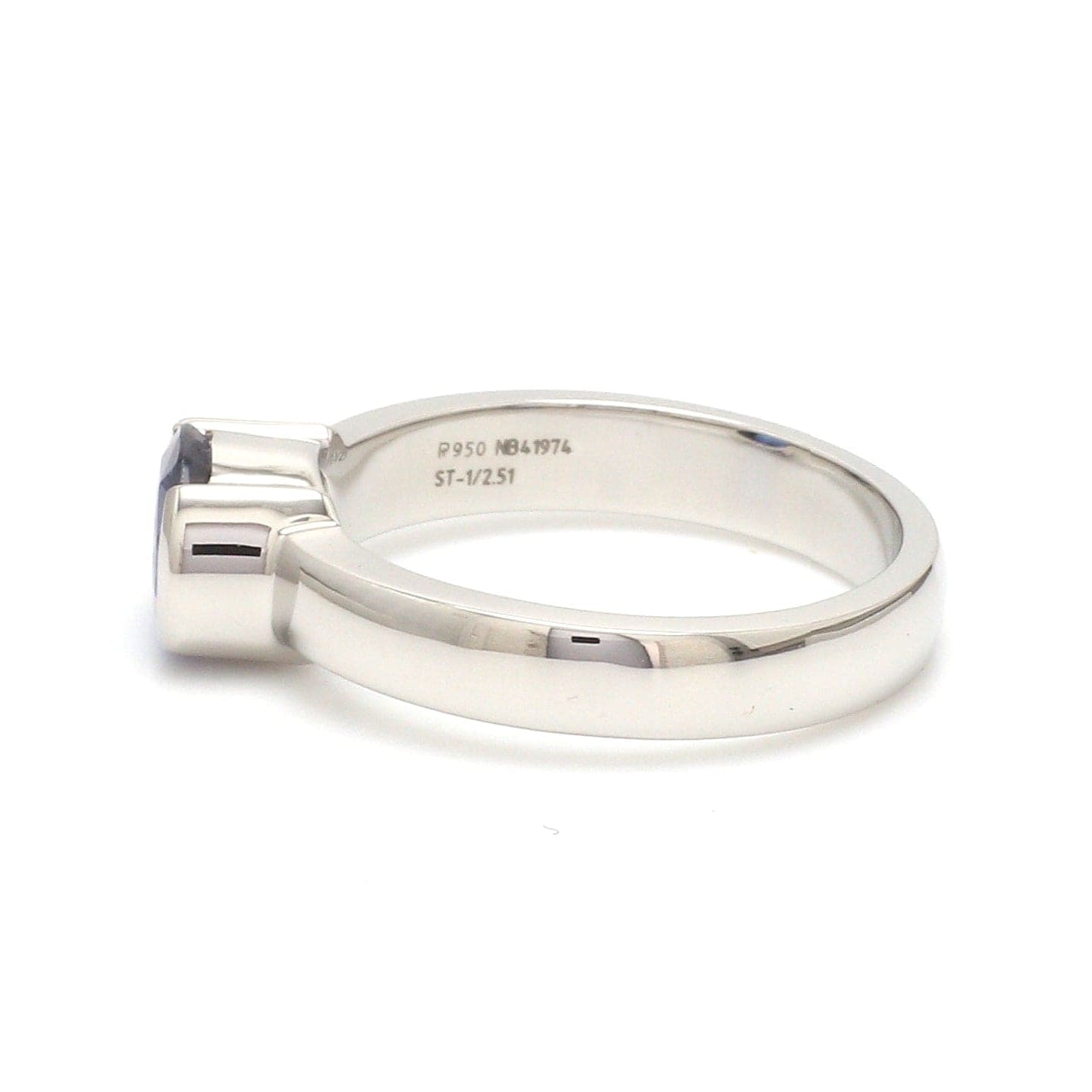 Jewelove™ Rings Men's Band only Natural Blue Sapphire Platinum Ring JL PT 1354