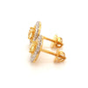 Jewelove™ Earrings Natural Fancy Color Yellow Diamond Cushion Shape Double Halo 18K Gold Earrings  JL AU E 337Y