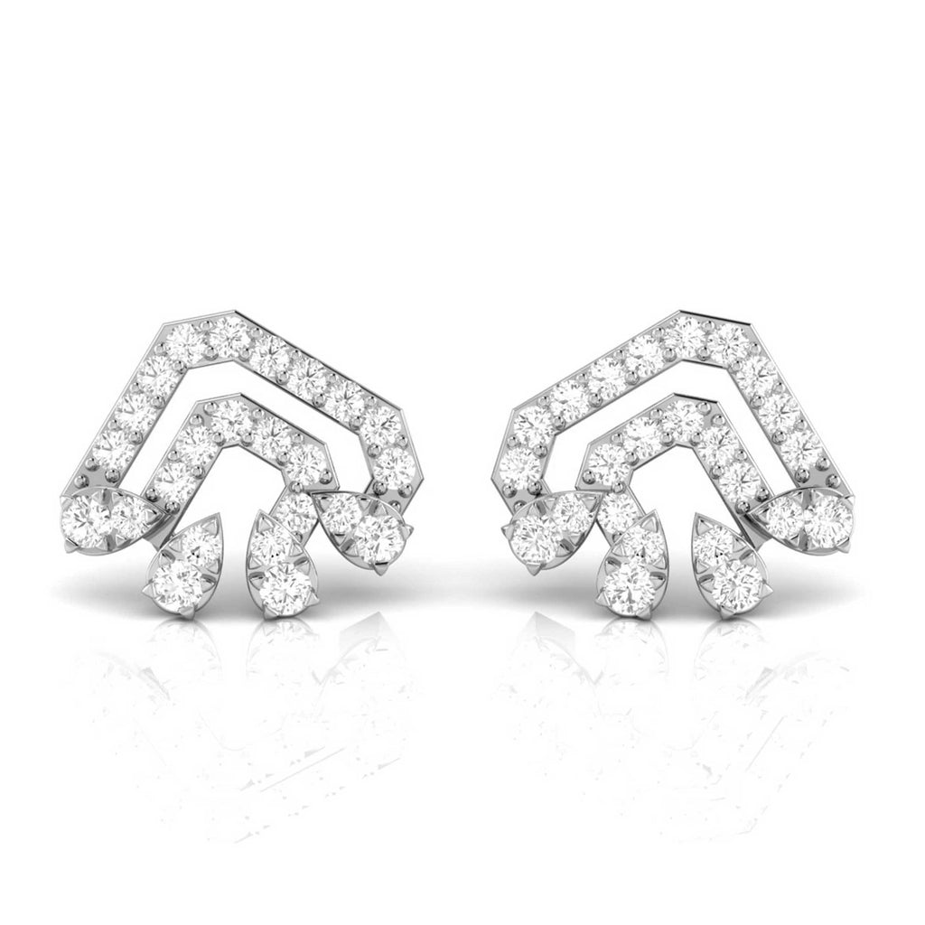 Jewelove™ Earrings SI IJ New Fashionable Platinum Diamond Earrings for Women  JL PT E OLS 1