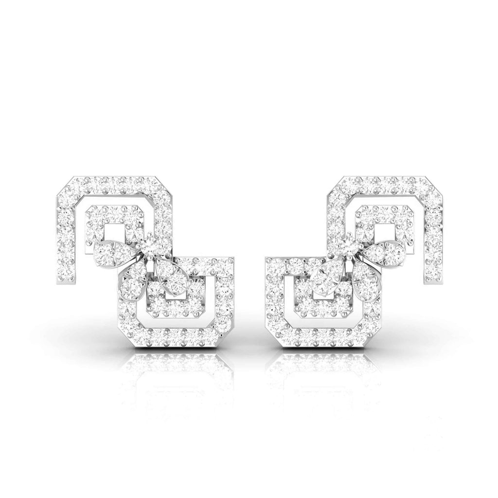 Jewelove™ Earrings SI IJ New Fashionable Platinum Diamond Earrings for Women JL PT E OLS 23