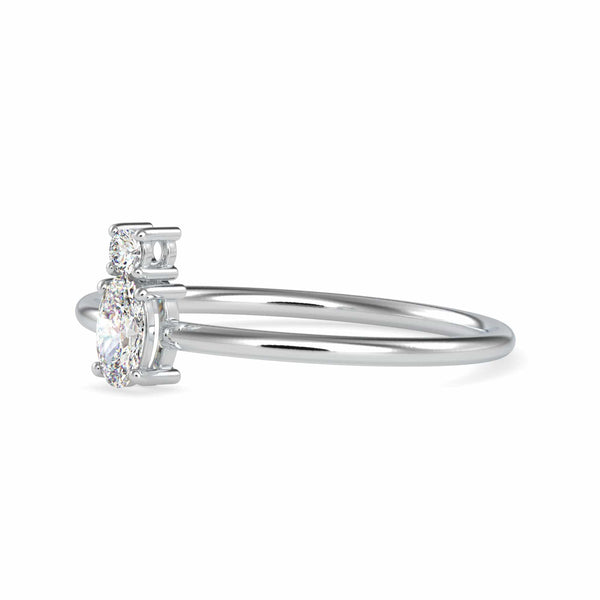 Jewelove™ Rings VS I / Women's Band only Oval Cut Solitaire with Round Brilliant Cut Diamond Platinum Ring JL PT 0666