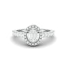 Jewelove™ Rings SI IJ / Women's Band only Oval Solitaire-Look Platinum Diamond Ring for Women JL PT 1004