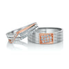 Jewelove™ Rings Both / SI IJ Parallel Paths Platinum Couple Rings with Rose Gold & Diamonds JL PT 966