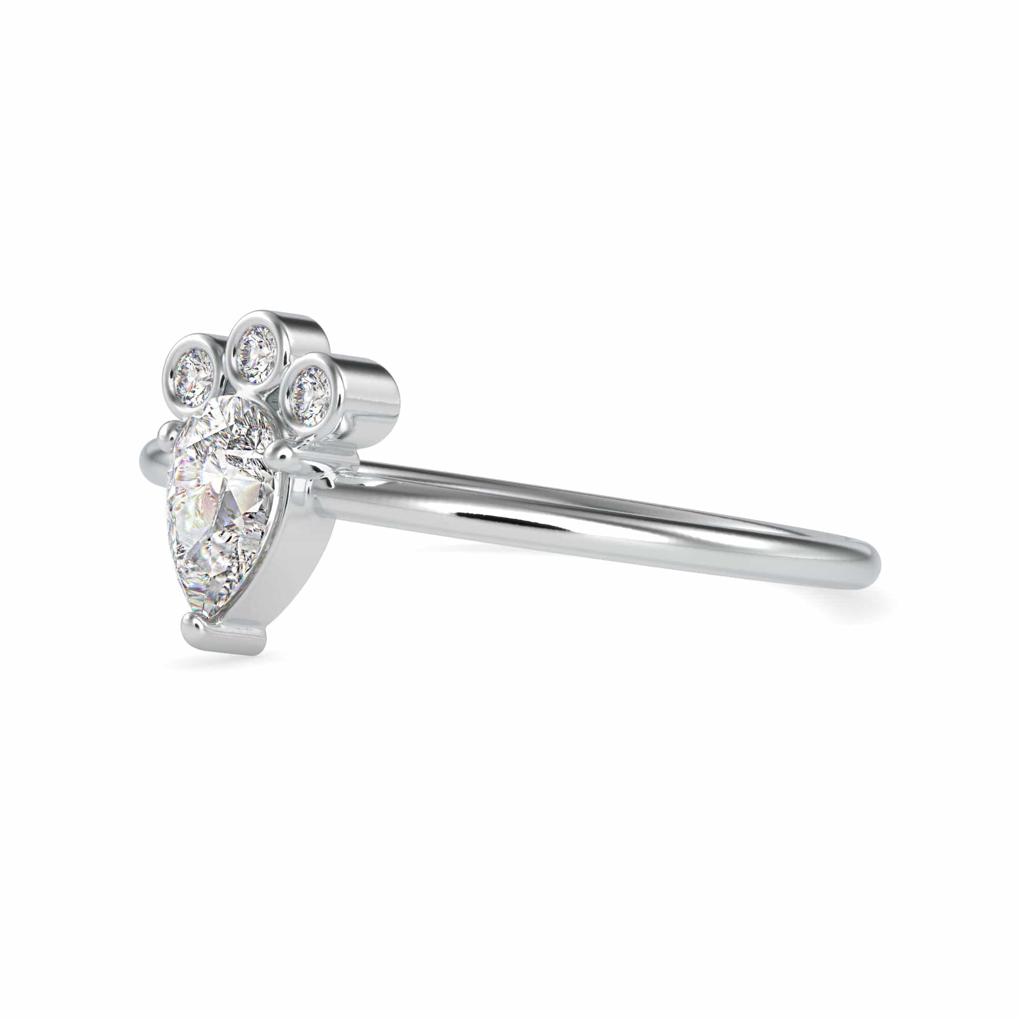 Jewelove™ Rings VS I / Women's Band only Pear Cut Diamond with Round Brilliant Cut Diamond Platinum Ring JL PT 0672