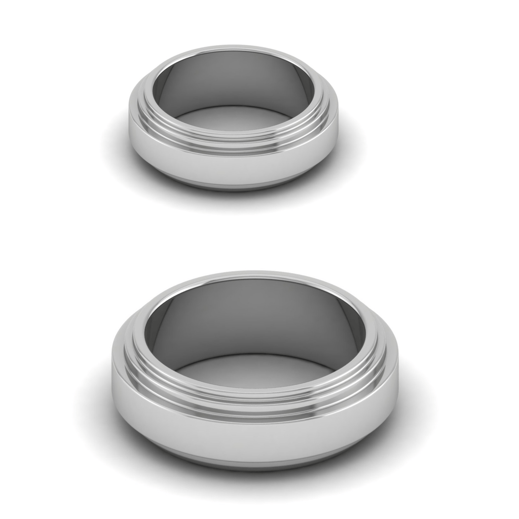 Jewelove™ Rings Both Plain Platinum Couple Ring JL PT MB RB 123