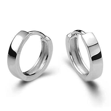 Jewelove™ Earrings 6 grams Pair Plain Platinum Earring Bali for Men JL PT E 171