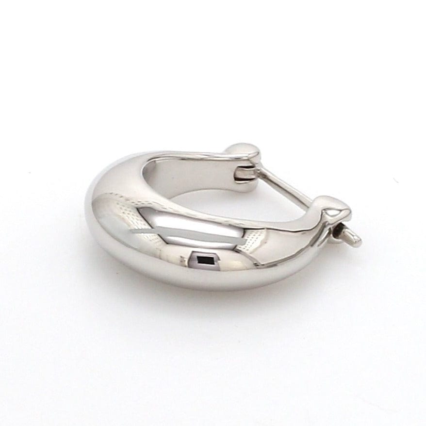 Plain Platinum Earring Bali for Men JL PT E 172 Single