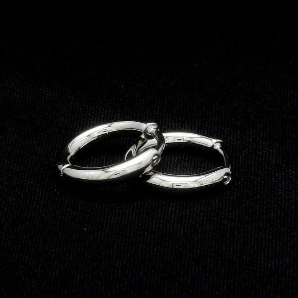 Jewelove™ Earrings Pair Plain Platinum Earring Bali for Men JL PT E 304