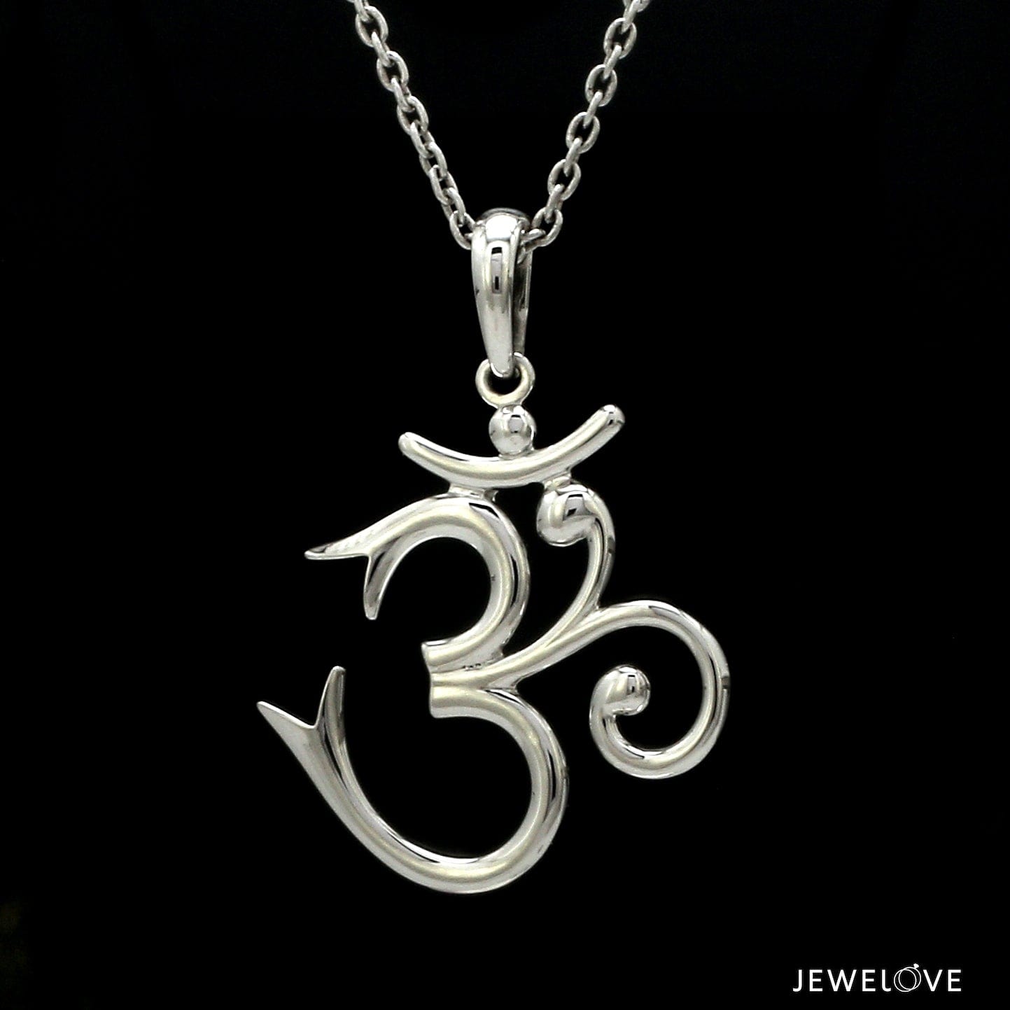 Jewelove™ Pendants Plain Platinum Om Pendant JL PT OM-3