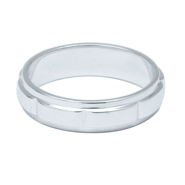Jewelove™ Rings Men's Band only Plain Platinum Ring for Men with Raised Sections JL PT 494