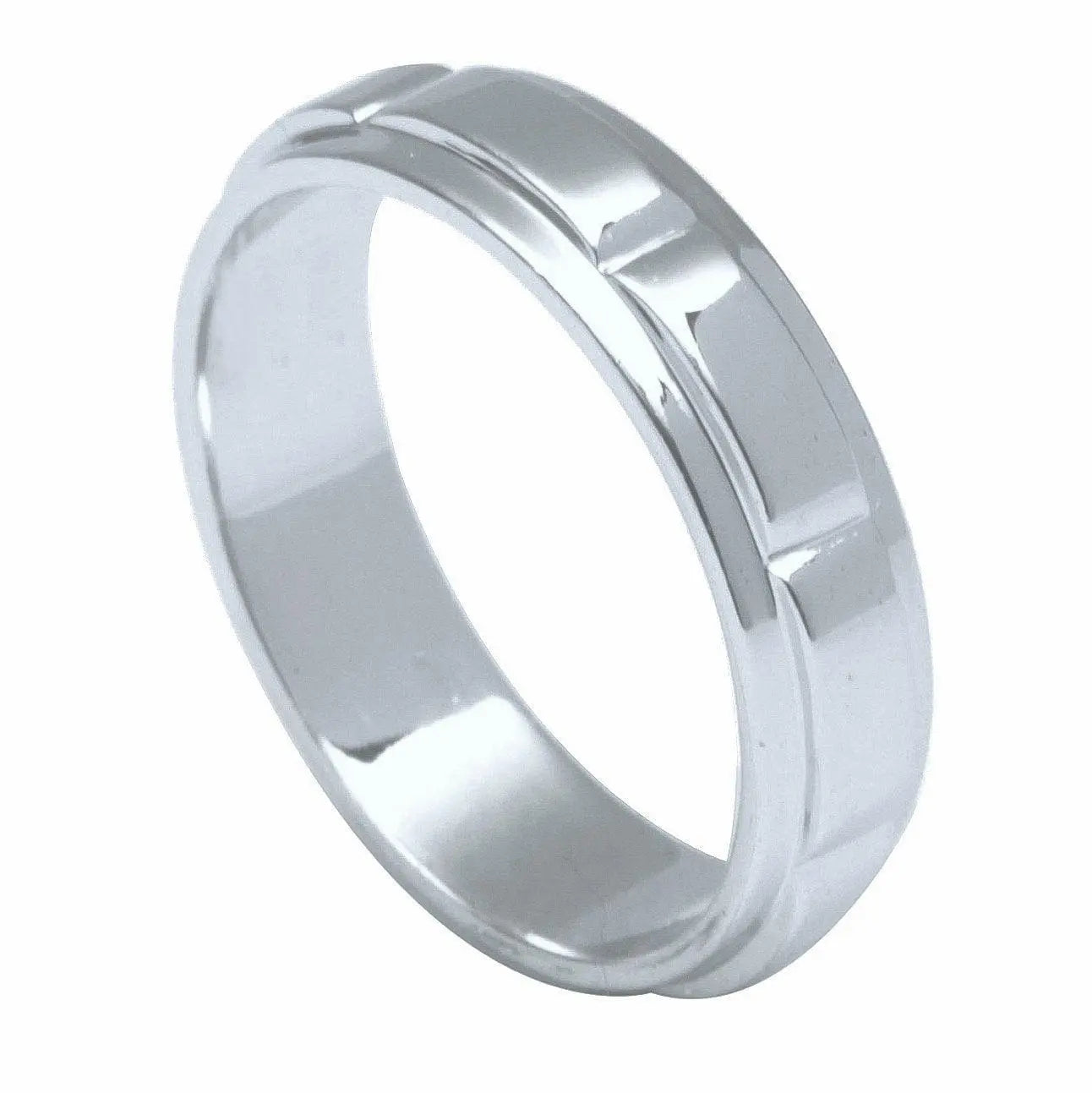 Buy Textured Plain Platinum Ring With Grooves for Men JL PT 618 Online in  India - Etsy