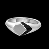 Jewelove™ Rings Men's band only Plain Platinum Ring with Black Enamel for Men JL PT 1319