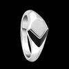 Jewelove™ Rings Men's band only Plain Platinum Ring with Black Enamel for Men JL PT 1319