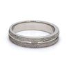 Side View of Plain Platinum Ring with Rough Finish & a Groove JL PT 580