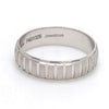 Side View of Plain Platinum Ring with Textured Blocks for Men JL PT 619
