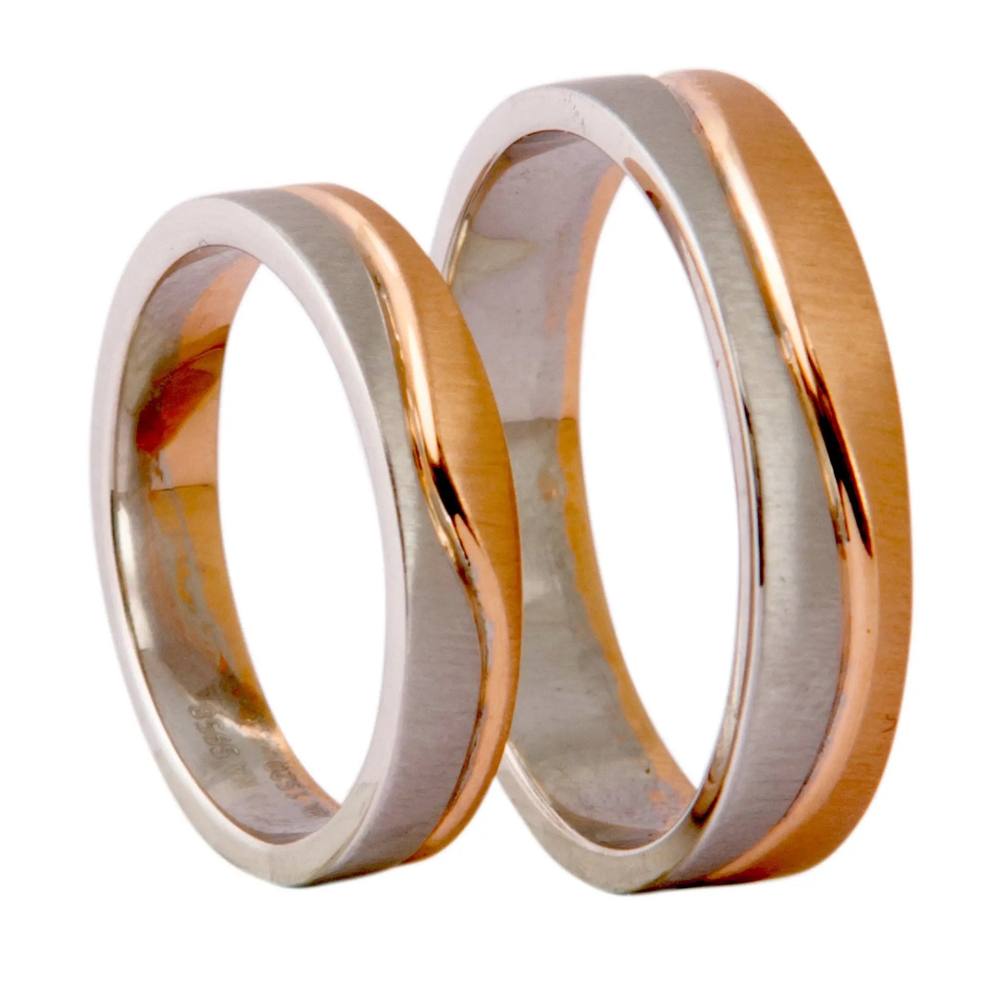 ROX Platinum & Rose Gold Wedding Ring 6mm