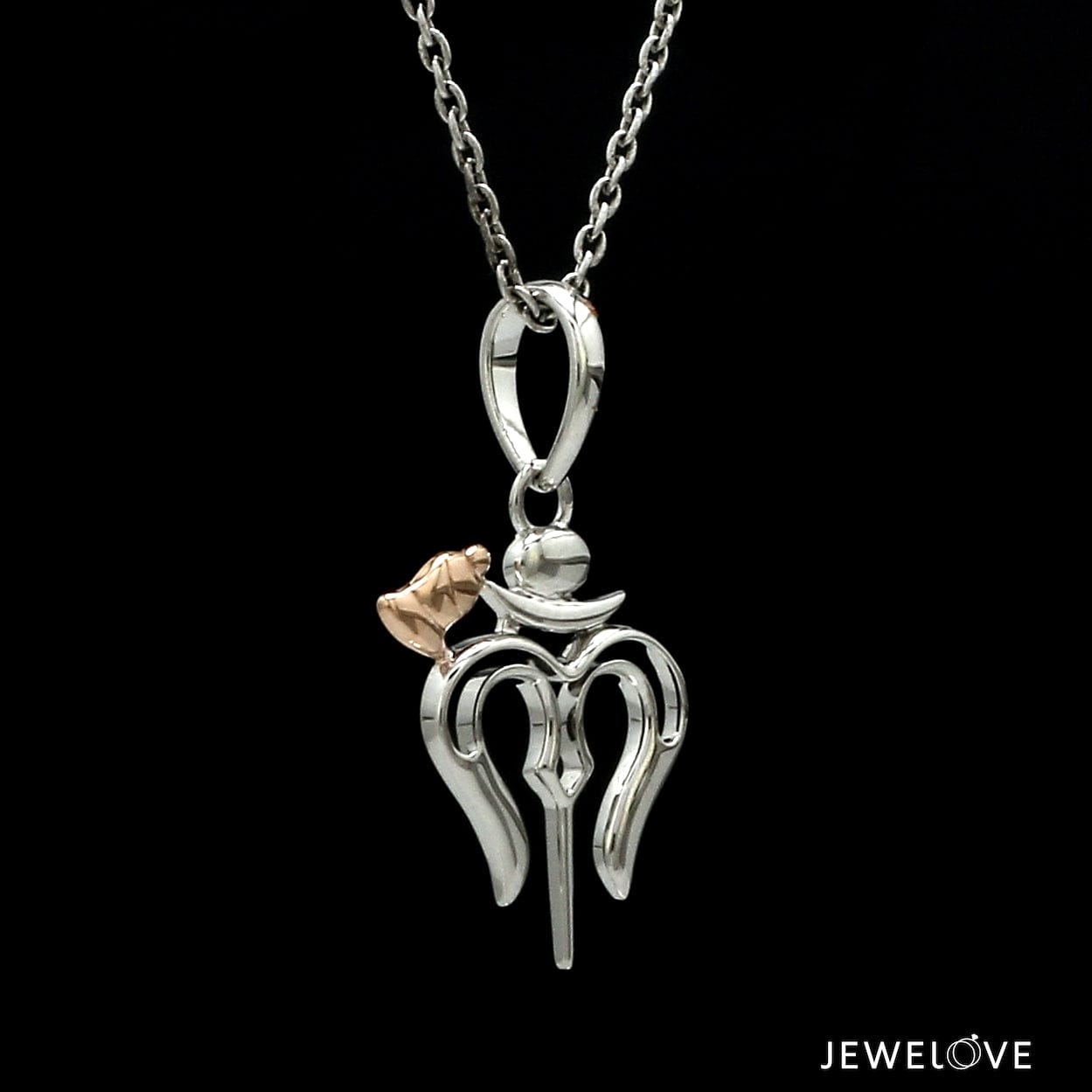Jewelove™ Pendants Plain Platinum Rose Gold Shiv Ji Trishul Pendant JL PT P Trishul-RG