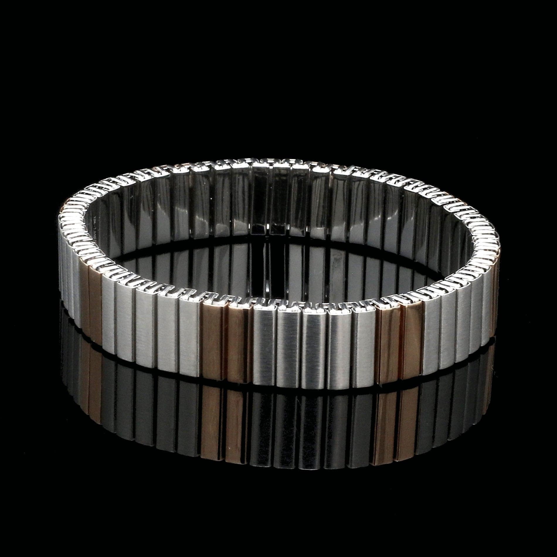 Platinum & 18K Rose Gold Flexible Bracelet for Men JL PTB 1232
