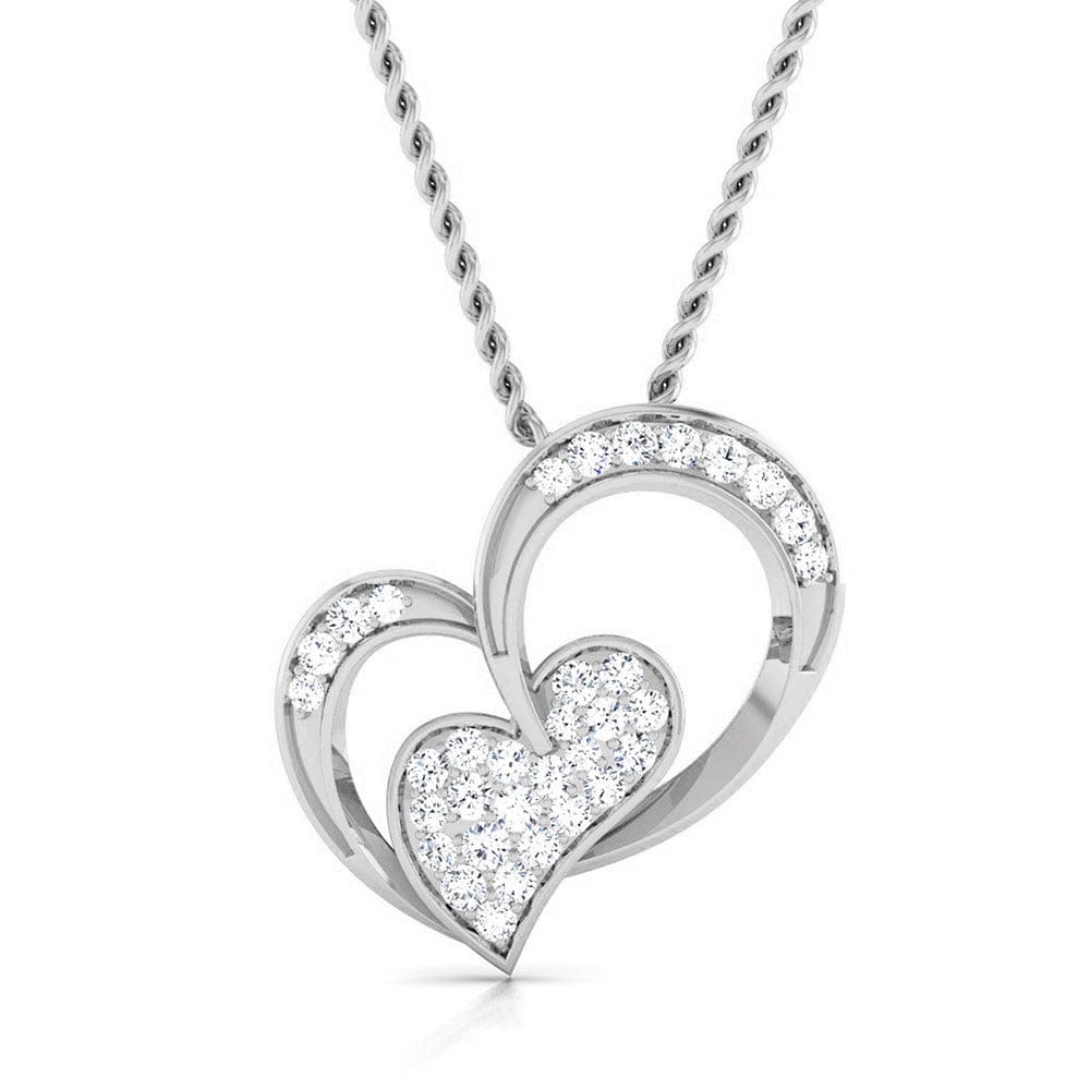 0.10ctw Diamond Double Heart Pendant - Barsky Diamonds