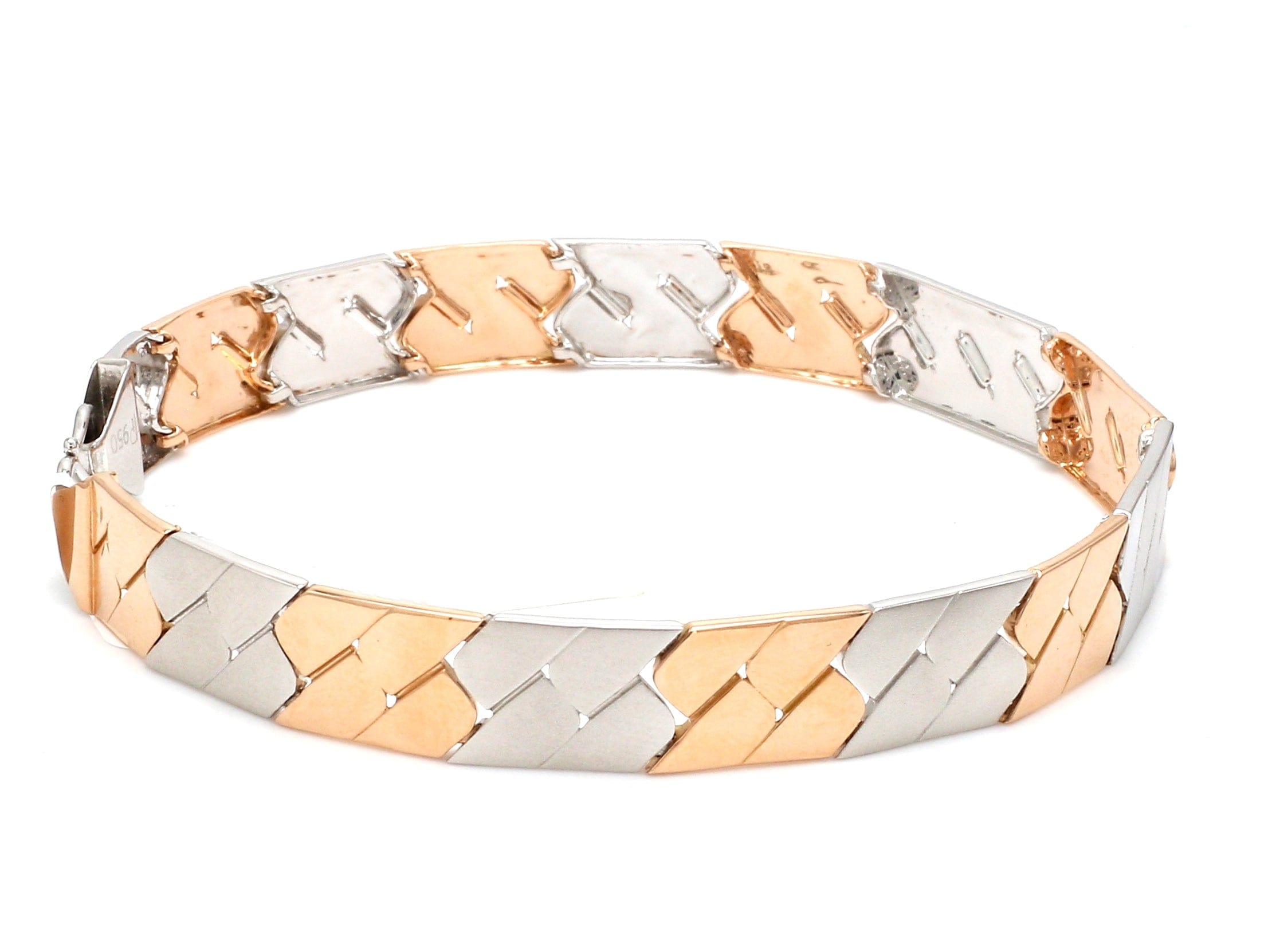 Vintage Italian 9ct TriColour Gold Mesh Bracelet  Hattons Antiques