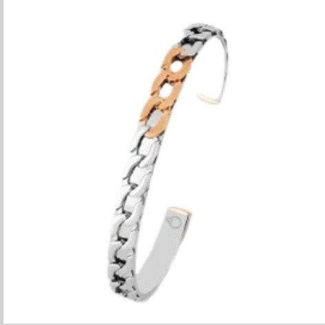 Jewelove™ Bangles & Bracelets Platinum and Rose Gold Open Kada for Men JL PTB 845