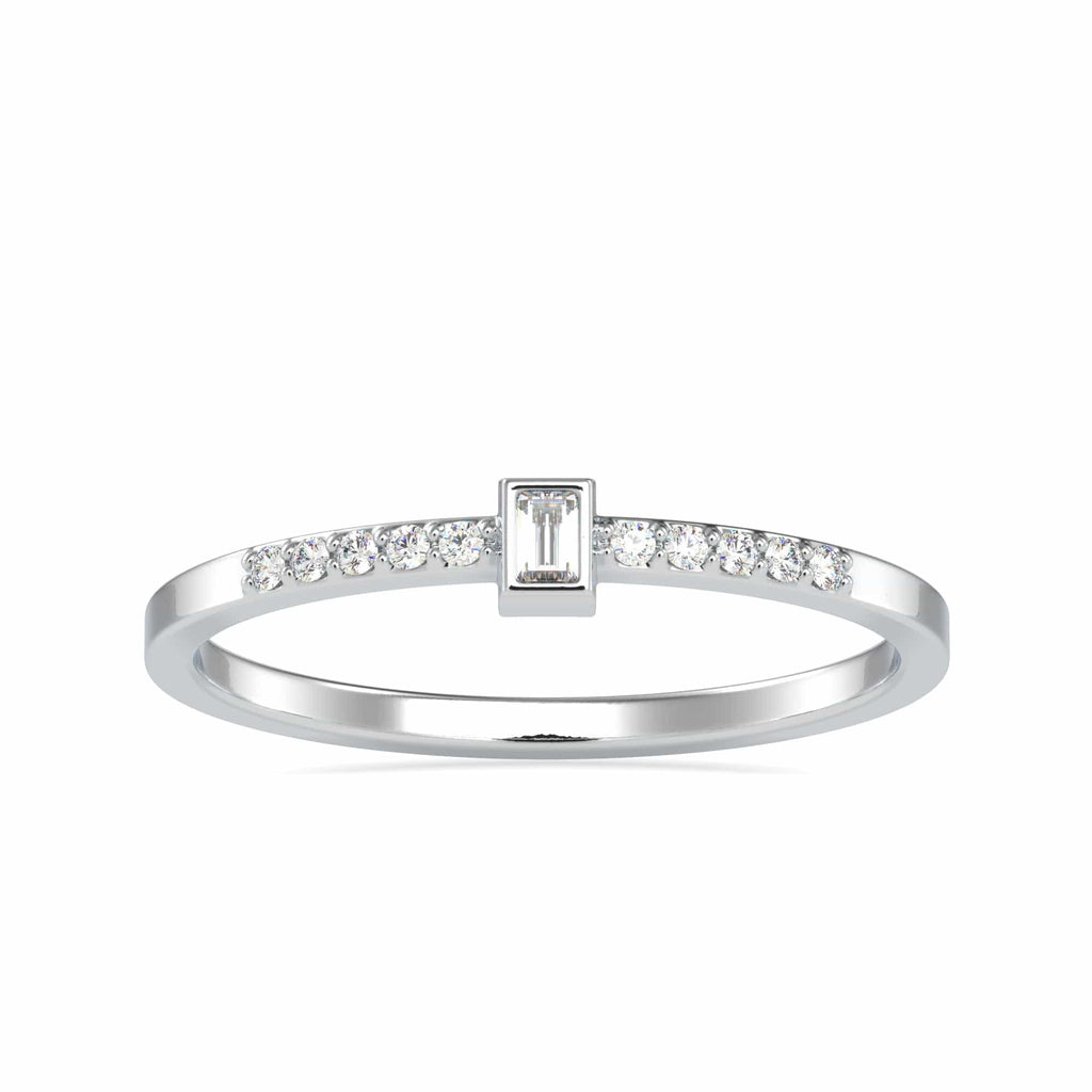 Jewelove™ Rings Women's Band only / VS GH Platinum Baguette Diamond Engagement Ring for Women JL PT 0680