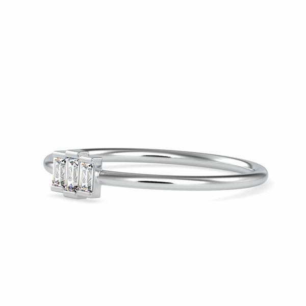 Jewelove™ Rings Women's Band only / VS GH Platinum Baguette Diamond Engagement Ring JL PT 0652