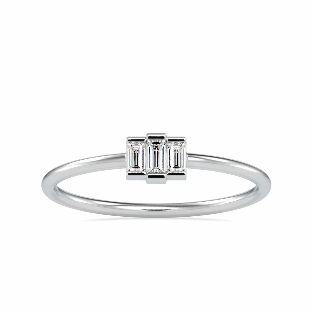 Jewelove™ Rings Women's Band only / VS GH Platinum Baguette Diamond Engagement Ring JL PT 0652