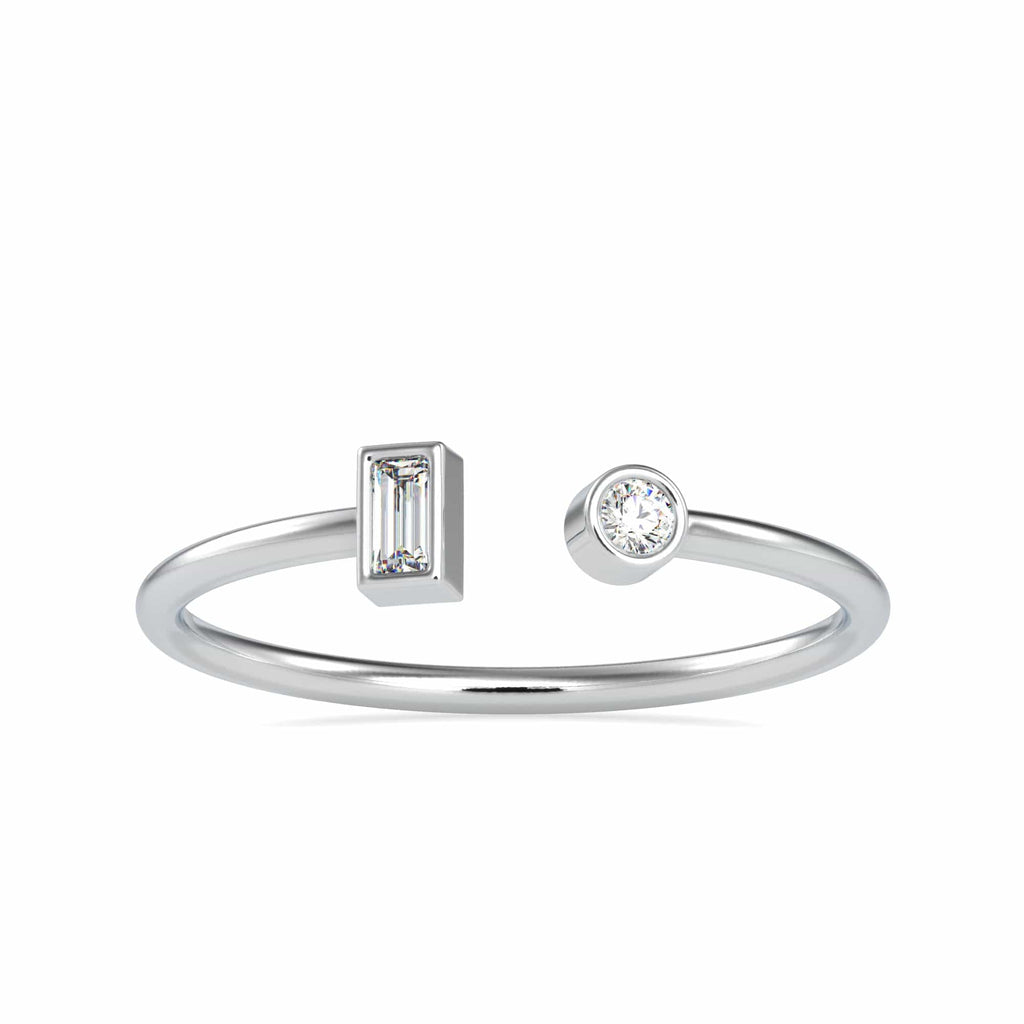 Jewelove™ Rings Women's Band only / VS GH Platinum Baguette Diamond Engagement Ring JL PT 0664