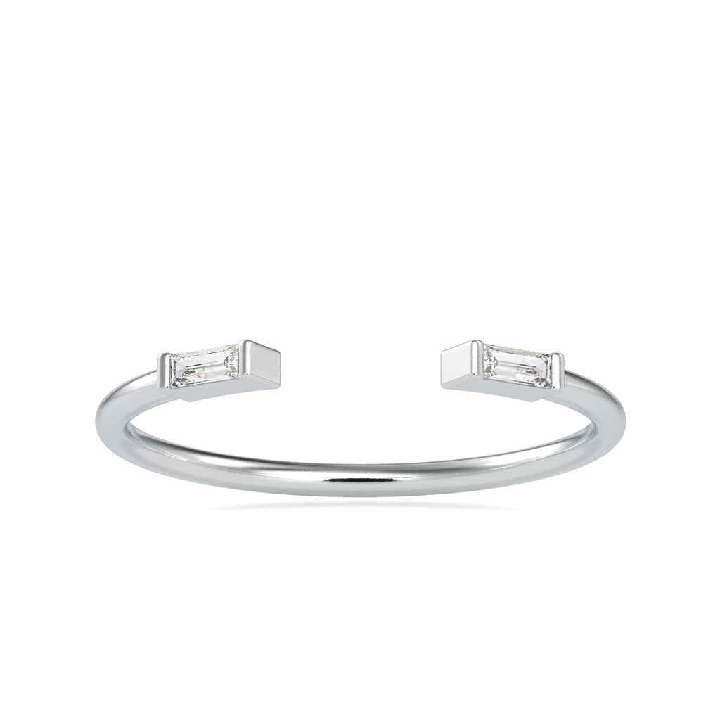 Jewelove™ Rings Women's Band only / VS GH Platinum Baguette Diamond Ring for Women JL PT 0611