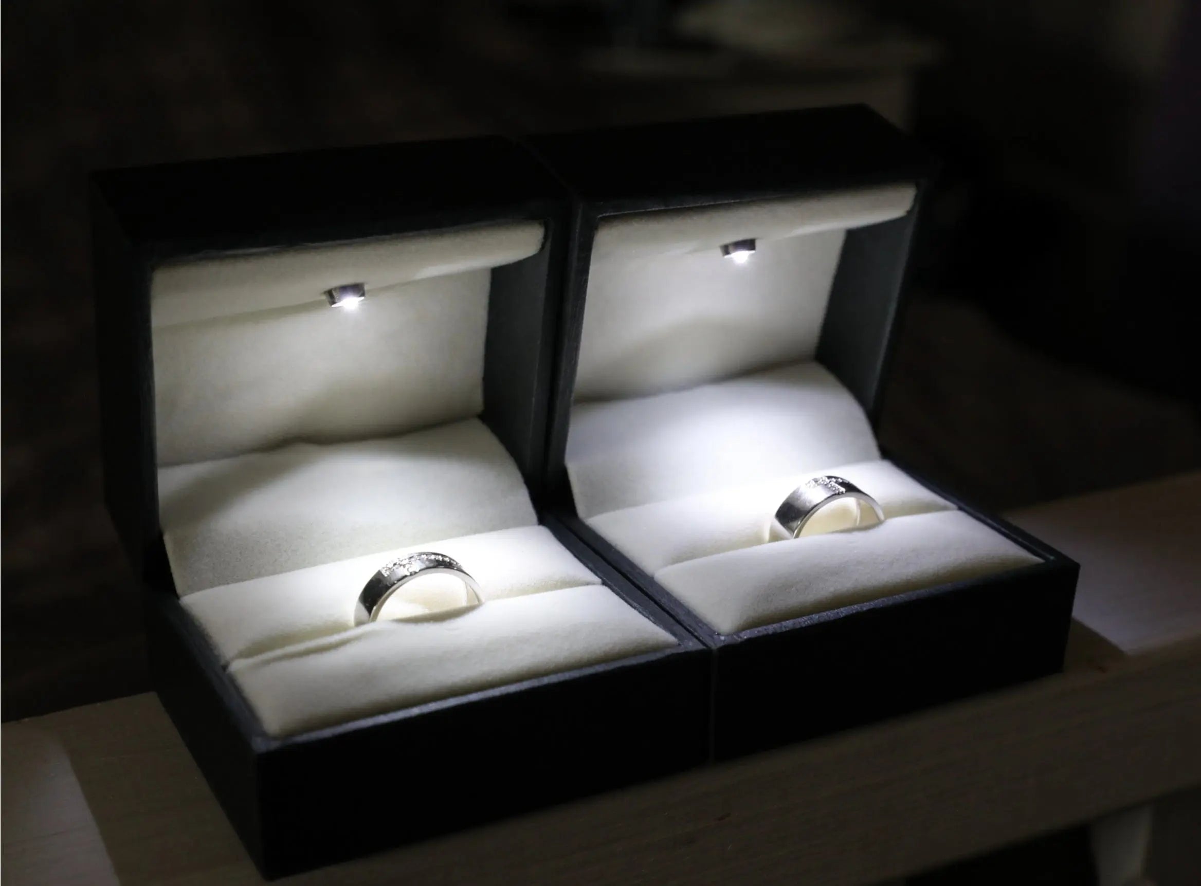 18K Rose Gold Ring with Black Zirconium Inlay and Eternity Set Black D –  Stonebrook Jewelry