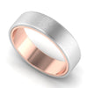 Perspective View of Matte Finish Platinum Band with Rose Gold Base JL PT 637