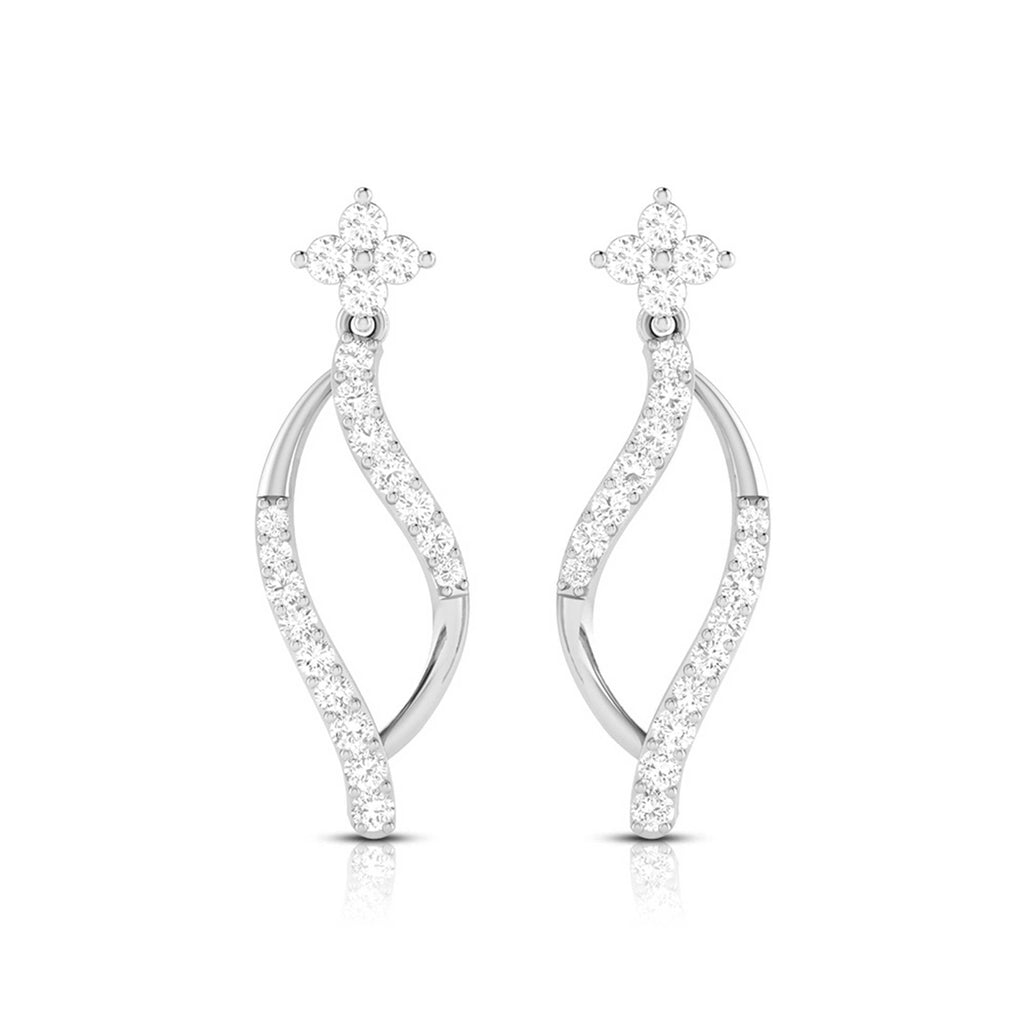 Jewelove™ Earrings SI IJ Platinum Beautiful Earrings with Diamonds for Women JL PT E N-32