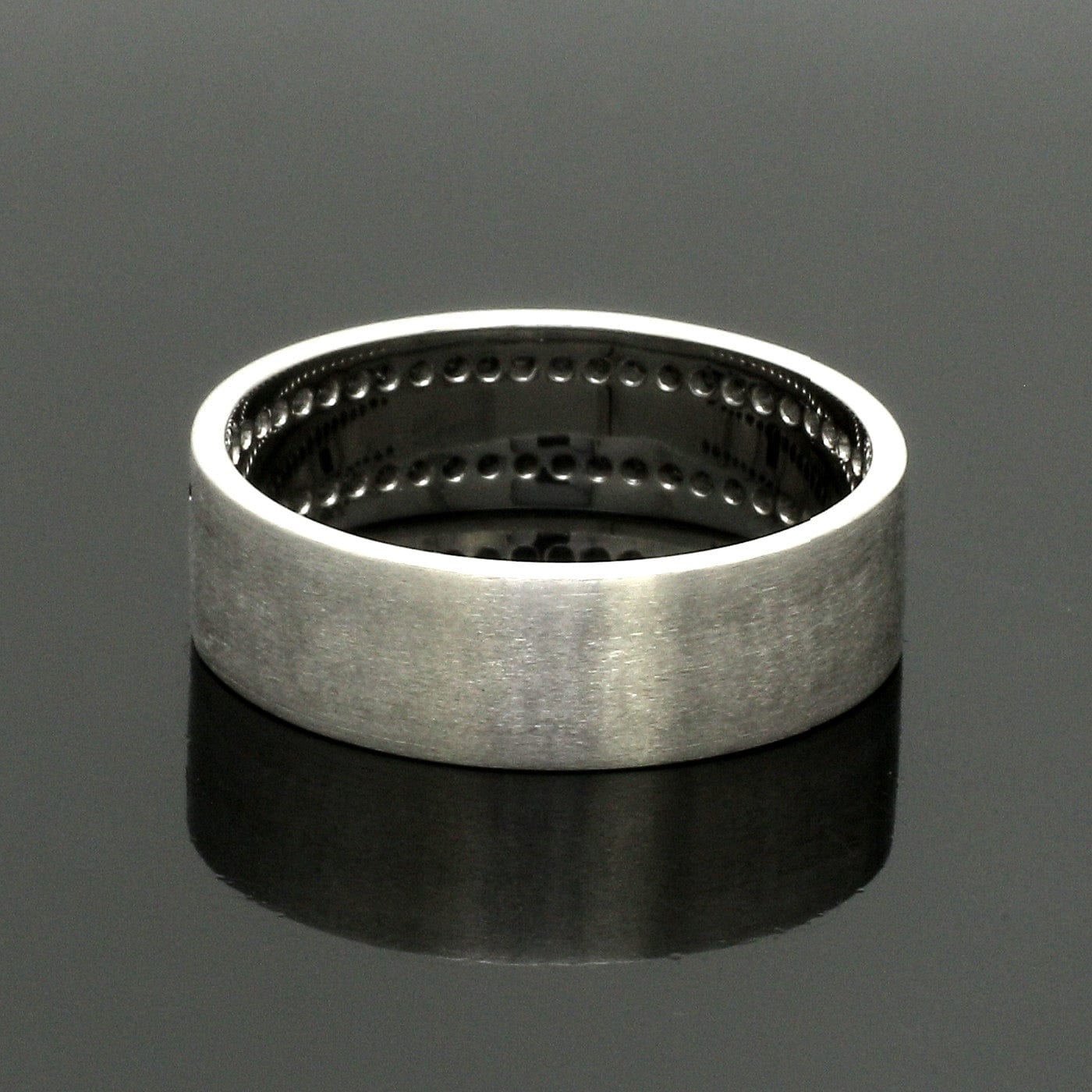 Jewelove™ Rings Men's Band only Platinum Black Diamond Double Line Ring for Men JL PT 1400