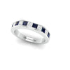 Jewelove™ Rings Women’s Band only Platinum Blue Sapphire Diamond Princess Cut Wedding Ring JL PT 1012