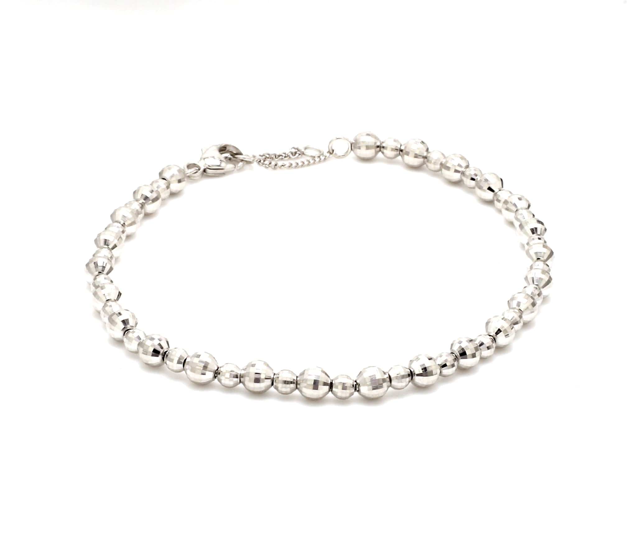 Sterling Silver Ball Chain 19cm Padlock Bracelet – Shiels Jewellers