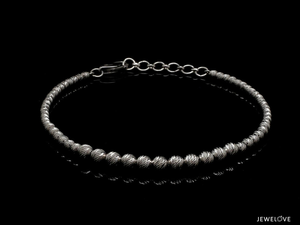 Jewelove™ Bangles & Bracelets Platinum Bracelet with Shine Diamond Cut Balls JL PTB 1204